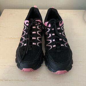 Umburlly Black and Pink Women's Steel Toe Non Slip Shoes